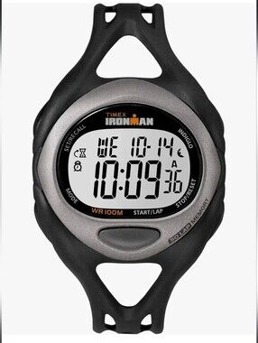 Timex T54281 Ironman Sleek 50 Full-Size Black/Silver-Tone Resin Strap Watch